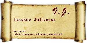 Iszakov Julianna névjegykártya